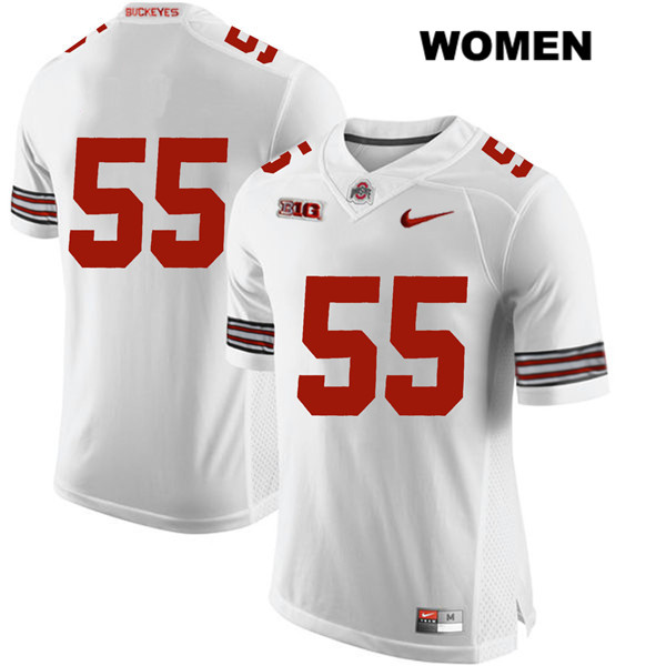 Ohio State Buckeyes Women's Malik Barrow #55 White Authentic Nike No Name College NCAA Stitched Football Jersey EF19N33PS